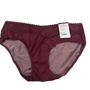 Warner's Women's Size 9 XL Panty Brief Hipster Lace Waistband Red Polka Dot New